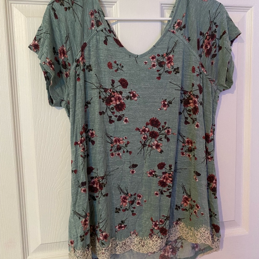 Rewind- Blue Floral Blouse